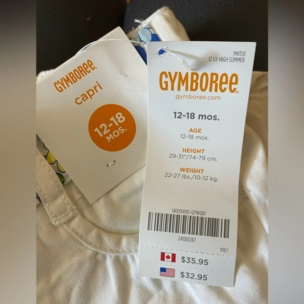 NWT Gymboree White Capri Pants 12-18M